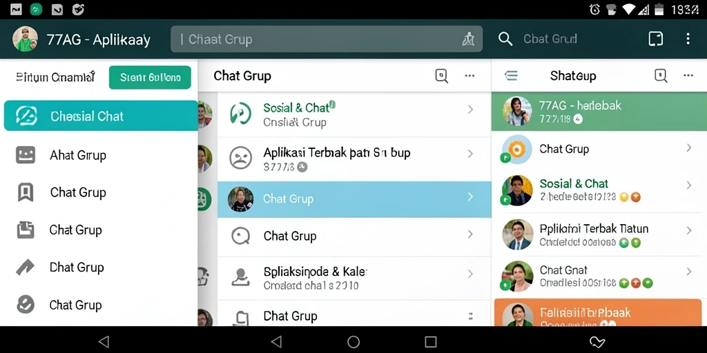 Antarmuka aplikasi 77AG yang menarik dan fungsional untuk Chat Grup.