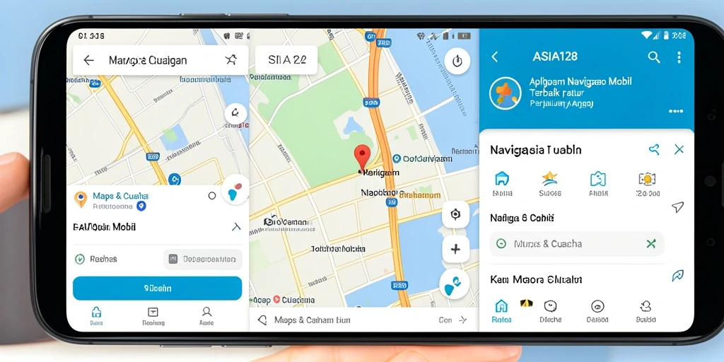 Antarmuka ASIA128 yang user-friendly untuk navigasi mobil.