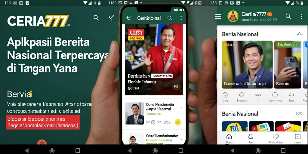 Antarmuka CERIA777 menampilkan berita nasional terkini dan informasi relevan.