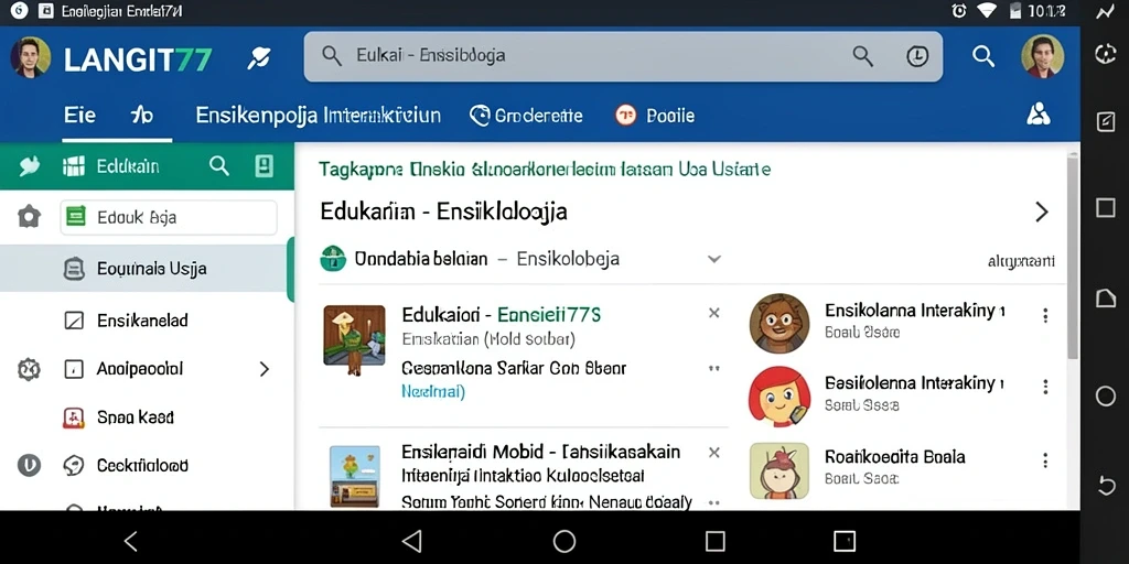 Antarmuka pengguna interaktif aplikasi LANGIT77
