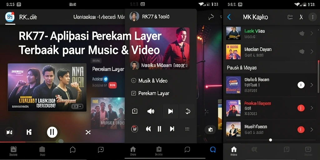 Antarmuka RK77 menampilkan fungsi perekam layar dengan jelas.
