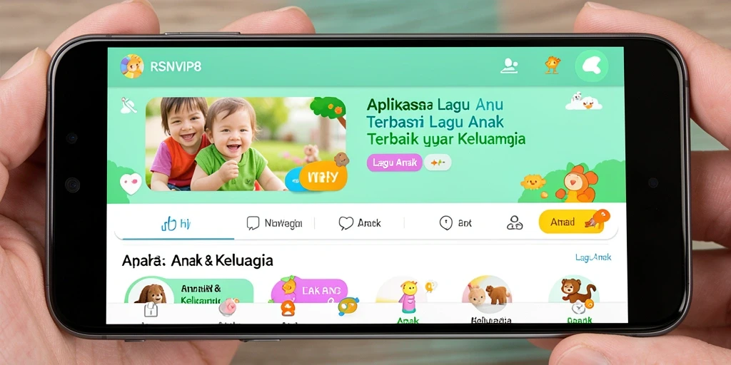Tampilan antarmuka RSNVIP8 dengan fitur Lagu Anak yang menyenangkan.