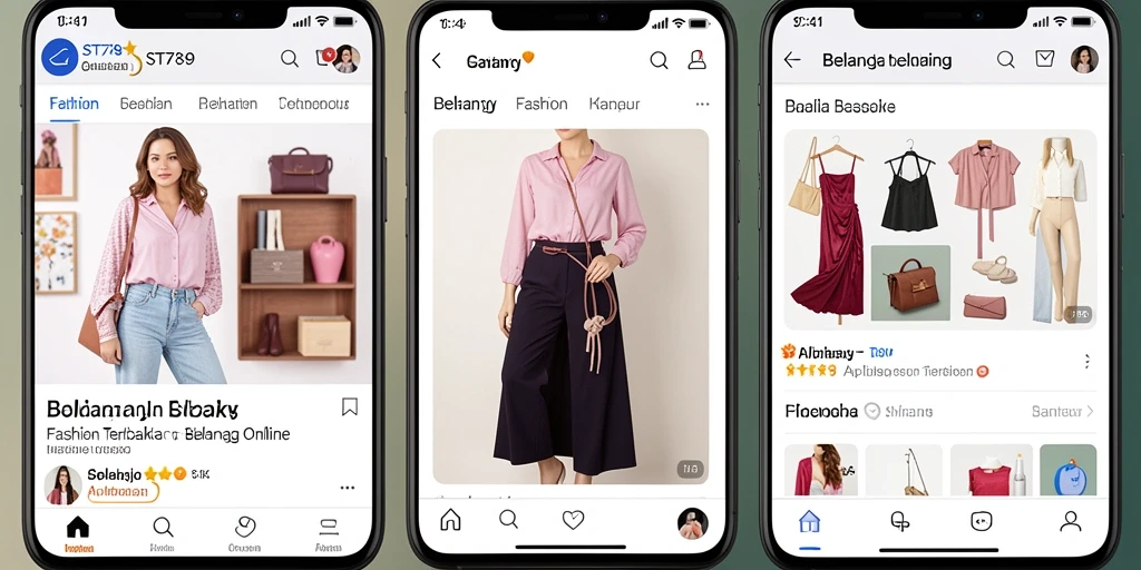 Tampilan antarmuka ST789 yang modern dan menarik untuk pengguna fashion.